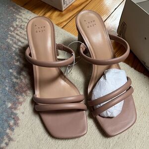 A New Day Women's Brown Strappy Heels